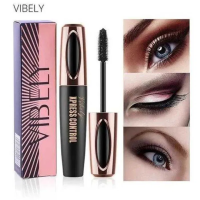Тушь для ресниц удлиняющая объемная 4D Vibely Volume Eyelash, черный цвет, 10 ml