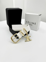 Ремінь жіночий Celine LOGO білий