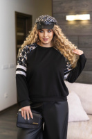 Жіночий світшот зі вставками «Artes» оптом | Батал Чорний, 50-52