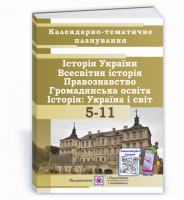 Календарно-тематичне планування уроків з історії України, всесвітньої історії, правознавства, громадянської освіти 2022