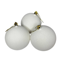 Набор игрушек на елку 19826 10 см 3 шт белый бархат