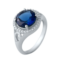Серебряное кольцо CatalogSilver с топазом Лондон Блю, вес изделия 4,47 гр (2024767) 18.5 размер