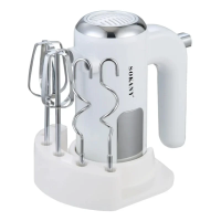 Миксер ручной 2 насадки венчики и крюки для теста белый Sokany SK-02025