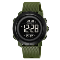 Чоловічий спортивний годинник Skmei 2497PAGBK Army Green-Black з електронним циферблатом та підсвічуванням