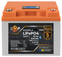 Акумуляторна батарея LogicPower LP LiFePO4 12,8V - 50 Ah (640Wh) (BMS 80А/50A) пластик LCD Smart BT (LP30698)