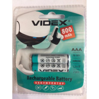 Акумулятор VIDEX Rechargeable R-03 800mAh 1.2V (HR03, size AAA, NiMN)