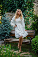 Коктельна Сукня Мереживо Жаккард 24064 Молочна