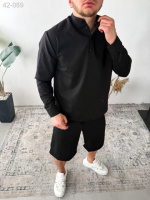 Комплект сорочка/шорти - чорний - 42-089