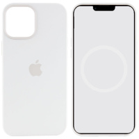 Чохол для Apple iPhone 12 Pro / 12 (6.1«») - Silicone case (AAA) full with Magsafe and Animation (Білий / White) - купити в SmartEra.ua