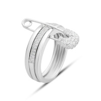 Серебряное кольцо CatalogSilver с фианитами, вес изделия 5,46 гр (2157236) 17 размер