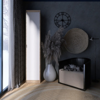 Шкаф-пенал закрытый Эверест Сити-400 Дуб сонома/Белый (DTM-071094)