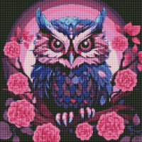 Алмазна мозаїка без підрамника - Фіолетова совушка ©art_selena_ua Идейка 40х40 см (AMC7843)