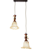 Деревянная Люстра SVLIGHT двухламповая 2253/2