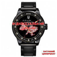 Чоловічий механічний годинник Awarder 058 Black-Red Steel з автопідзаводом та сапфіровим склом