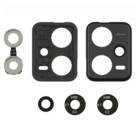 Стекло камеры для Xiaomi Redmi Note 12 Pro (5G) с чёрной рамкой