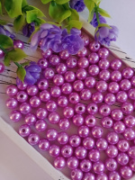 Бусины пластиковые 8 мм. Цвет - малиновый. Упаковка 20 шт.