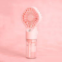 Ручной вентилятор с водяным распылителем EHF-12 Розовый, портативный вентилятор аккумуляторный (ST)
