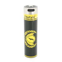 Аккумулятор 18650 Li-Ion LiitoKala King-4000, 4000mah (3800-4000mah), 3.7V (2.75-4.2V), Type-C, 70.5mm x 18.5mm, Black/Yellow