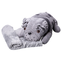 Мягкая игрушка-подушка с пледом внутри Собака обнимашка 65 (см) Серый Colorful Home 9527-40G