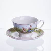 Чашка порцелянова для чаю Rabbit Family 200 мл з блюдцем HP-7323-9