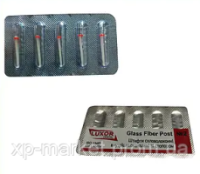 Штифты стекловолоконные конусные со стопором Luxor Dental блистер 5 шт Красные