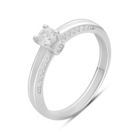 Серебряное кольцо CatalogSilver с фианитами, вес изделия 2,18 гр (2187301) 18 размер