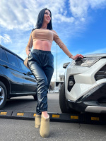 Штани-джогери з екошкіри на флісі «Spenser» оптом | Норма Чорний, 46-48