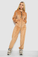 Спортивный костюм женский велюровый, цвет темно-бежевый, 238R107-1