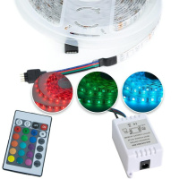 Светодиодная РГБ ЛЕД лента с пультом LED Strip 5050 диодная RGB + контроллер и пульт