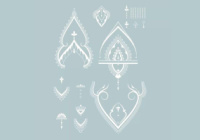 Тимчасове біле тату перевідне Династія набір ArleySign 148х205 мм