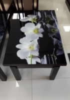Стол-трансформер Флай венге со стеклом 16_320(орхидея)