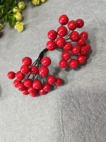 Калина лаковая/ 12 мм/ 40 ягодок (20 проволок по 2 ягодки)