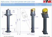 Гидроцилиндр FC A129-4-04320-004-K1050 (фронтальный с кожухом) Hyva