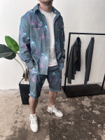 Комфортний синій чоловічий літній костюм з модним дизайном