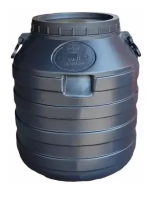 Бочка пластиковая  48 л техническая черная бидон  широкая горловина емкость для воды