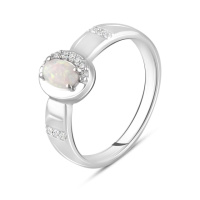 Серебряное кольцо CatalogSilver с опалом 0.167ct, вес изделия 3,07 гр (2106852) 18.5 размер