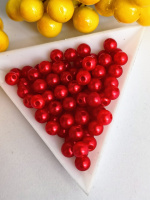 Пластиковые бусины 6 мм / красный матовый/ 10 грам (прим.100 шт)