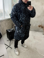 Куртка зимова з капюшоном принт чоловіча жіноча унісекс