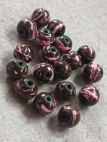 Бусины керамика/ 8 мм/ цена за 1 шт/ мраморный розовый