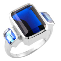 Серебряное кольцо CatalogSilver с сапфиром nano 6.58ct, вес изделия 6,87 гр (1509579) 17 размер