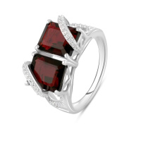 Серебряное кольцо CatalogSilver с натуральным гранатом 7.903ct, вес изделия 5,18 гр (2110132) 19 размер