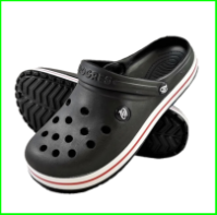 Мужские Тапочки CROC$ Чёрные Кроксы Шлёпки (размеры: 44,45)