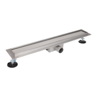 Трап із нержавіючої сталі Qtap Taurus Tile400 лінійний із сухим затвором під плитку