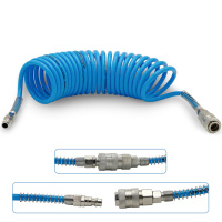 Шланг спиральный быстросъёмный 5,5x8мм L=5м полиуретановый AIRKRAFT AHC46-A