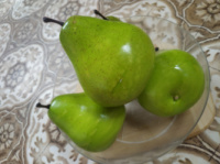 Груша искуственная, муляж из пенопласта. 11,5 см. Цвет - зелёный