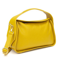 Містке шкіряне жовте кросбоді Італія 79570Y