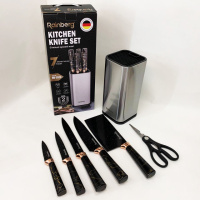 Набор ножей из нержавеющей стали с основанием Rainberg RB-2325 Black
