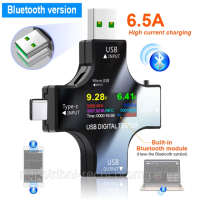 USB-тестер DC Type-C PD з Bluetooth Цифровий вольтметр Напруга Монітор струму Амперметр Детектор Вимірювач ємності 6,5 A