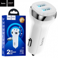 Автомобильное зарядное устройство HOCO Z40 2USB 2.4A Белый