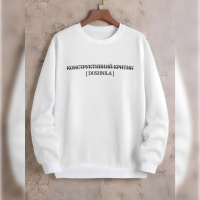 Світшот чоловічий з мерчем (оверсайз) - білий - 74-077